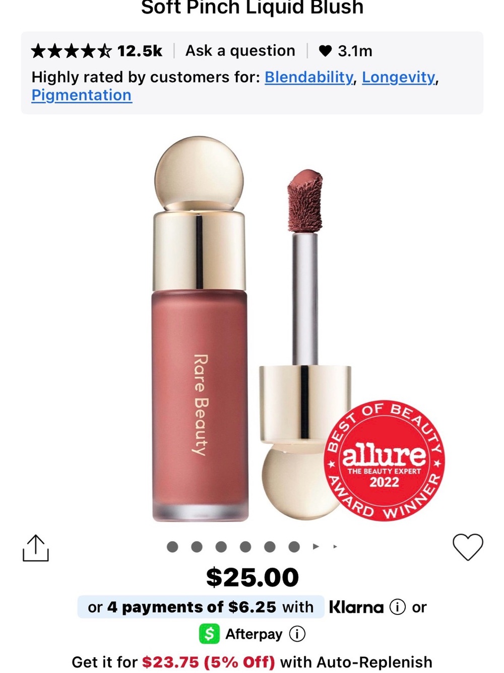 Rare Beauty Soft Pinch Liquid Blush — Worth